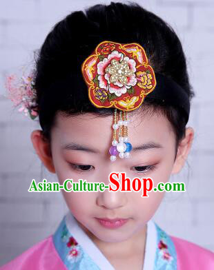 Korean Hair Accessory for Girl Children Hair Accessories Strap Ties Headwrap Kerean Traditional Red