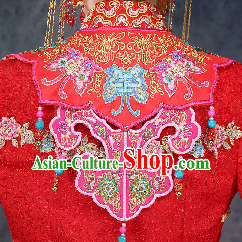Ancient Chinese Costume Xiuhe Suits Autumn Chinese Style Wedding Dress Red Restoring Ancient Ways Longfeng Dragon And Phoenix Flown Bride Toast Cheongsam