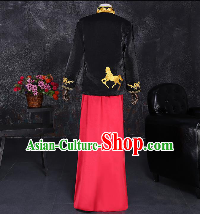 Ancient Chinese Costume Chinese Style Wedding Dress Ancient Long Dragon Flown Groom Toast Clothing Mandarin Jacket For Men