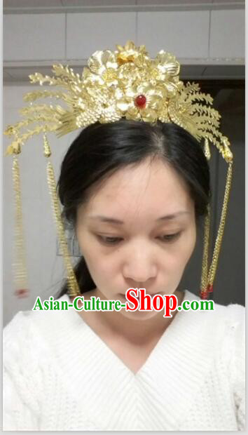 Ancient Chinese Palace Imperial Empress Handmade Phoenix Wedding Hair Accessories For Women