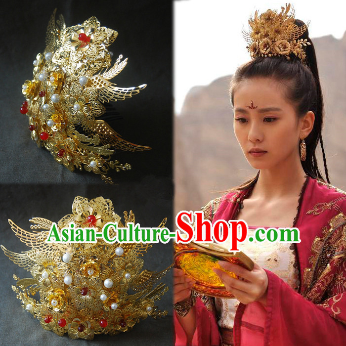Chinese Ancient Style Hair Jewelry Accessories, Hairpins, Headwear, Phoenix Headdress, Hanfu Hair Fascinators Bride Wedding Accessories for Women
