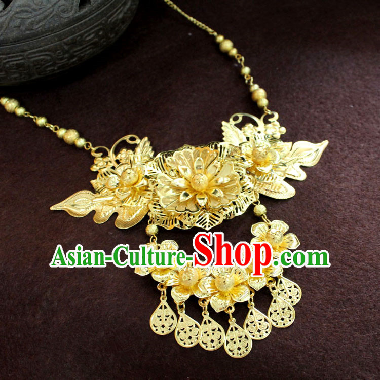 Chinese Imperial Quene Necklace, Empress Necklaces, Xiuhe Suit Hanfu Accessories For Women