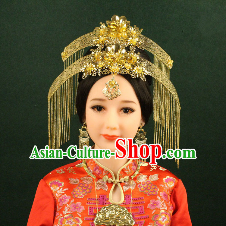 Chinese Ancient Style Hair Jewelry Accessories, Hairpins, Tang Dynasty Xiuhe Suits Wedding Bride Imperial Empress, Cosplay Queen Handmade Phoenix for Women