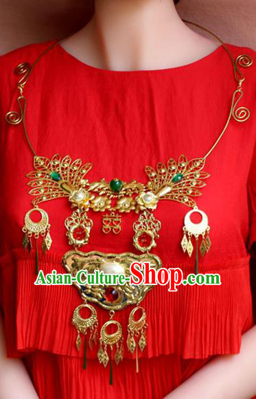 Chinese Imperial Queen Necklace, Empress Necklaces, Xiuhe Suit Necklaces, Wedding Accessories For Women