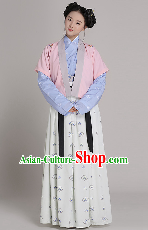 Chinese National Costumes Clothing and Headwear Complete Set for Women