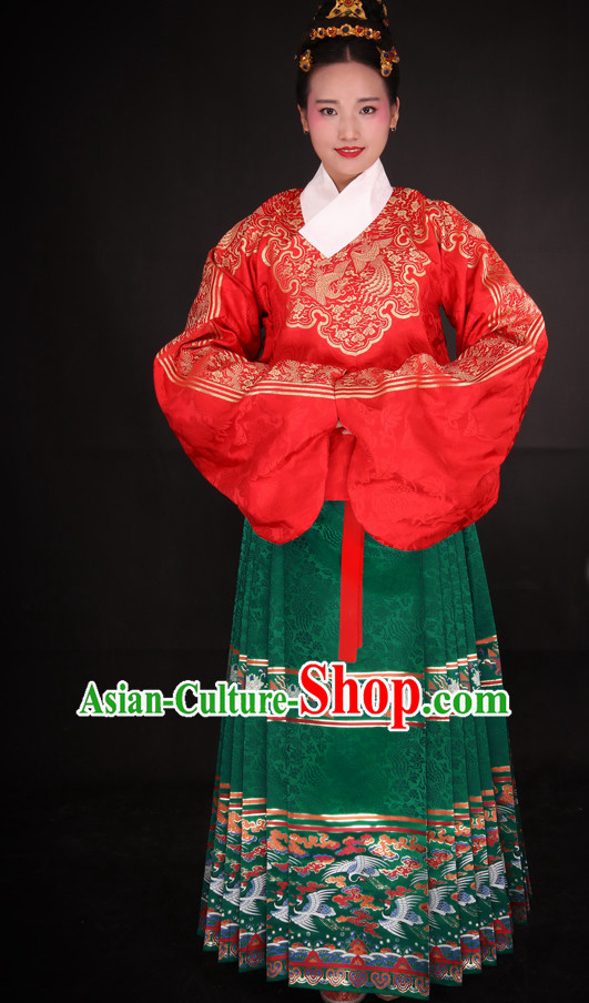 Chinese Style Dresses Kimono Dress Song Dynasty Outfits and Hat Complete Set for Girls