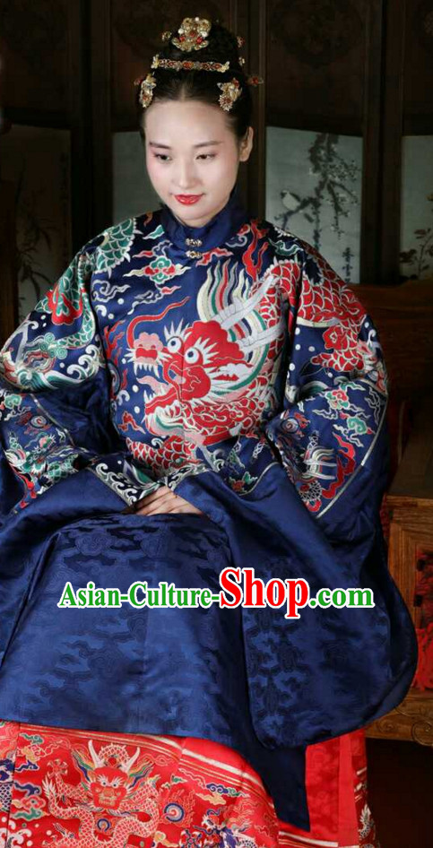 Chinese Style Dresses Kimono Dress Song Dynasty Outfits and Hat Complete Set for Women