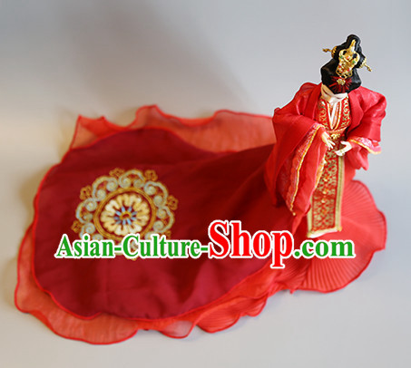 Ancient Chinese Imperial Royal Princess Empress Queen Hanfu Costumes and Hair Accessories Complete Set for Women Girls Adults Kids