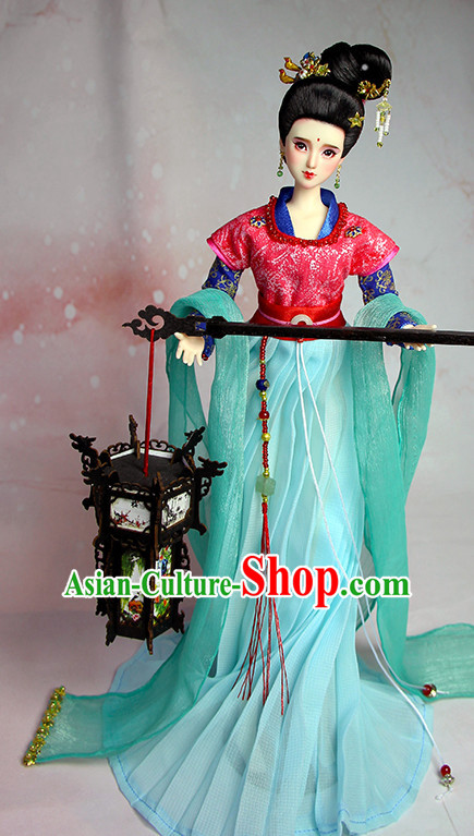 Ancient Chinese Palace Lady Hanfu Costumes and Hair Accessories Complete Set for Women Girls Adults Kids