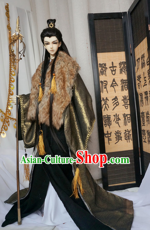 Chinese Style Dresses Chinese Swordmen Clothing Clothes Han Chinese Costume Hanfu and Hair Jewelry Complete Set for Men Adults Children