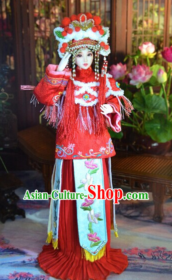 Ancient Chinese Empress Princess Queen Opera Clothing and Hair Accessories Complete Set for Women