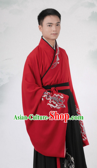Chinese Style Dresses Kimono Dress Han Dynasty Male Outfits Complete Set for Men