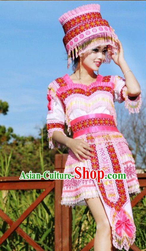 Chinese Traditional Miao Minority Princess Queen Empress Clothes Complete Set for Women