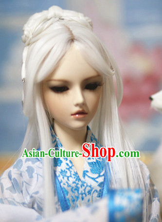 Ancient Chinese White Long Hair Wigs for Women