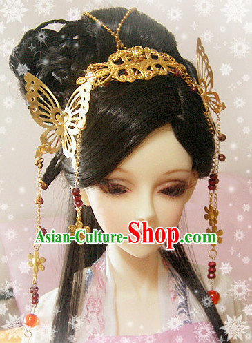Ancient Chinese Style Black Hair Wigs and Accessories for Women Girls Adults Kids