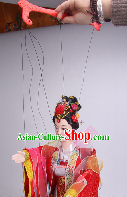 Top Traditional Chinese Ancient Handmade Yang Guifei Tang Empress Hand Marionette Puppet Hand Puppets