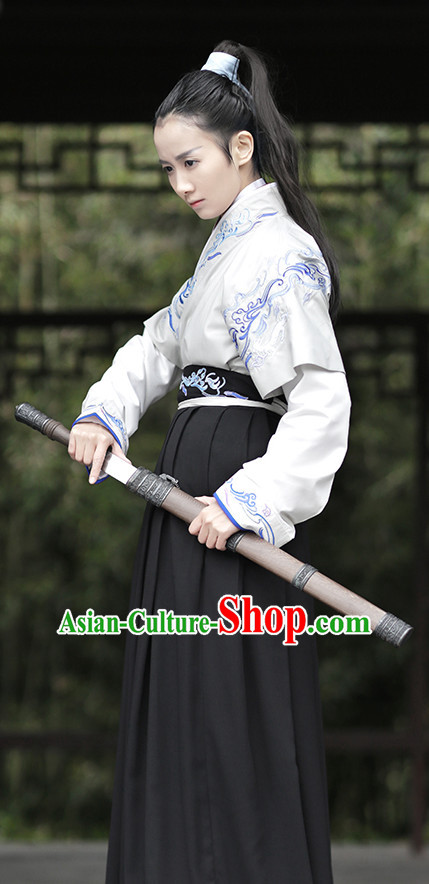 Ancient Chinese Han Dynasty Swordmen Costume Complete Set for Men or Women