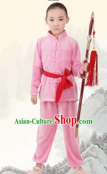 Chinese Traditional Kung Fu Costume for Kids Girls Boys