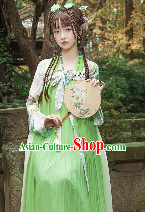 Ancient Chinese Tang Dynasty Princess Clothes Top and Bottom Clothing Complete Set for Women or Girls