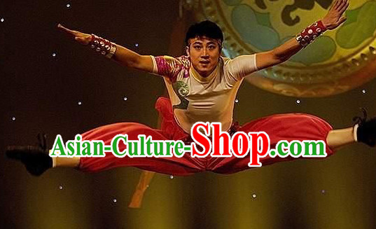 Professional Chinese Drumer Dance Costume for Men Boys Adults Kids