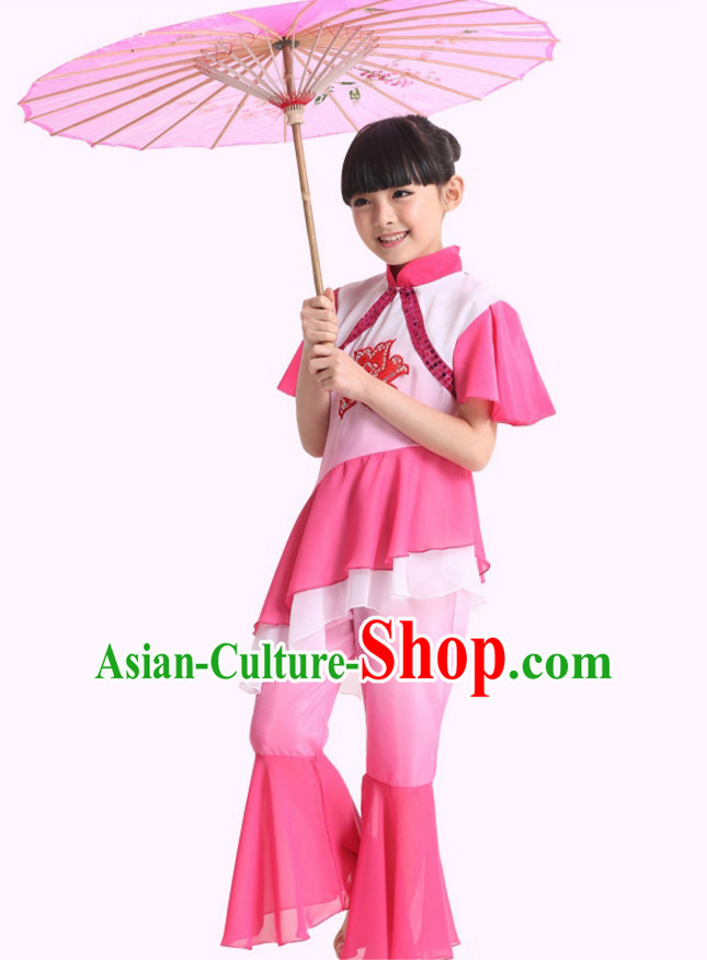 Chinese Folk Mandarin Dance Costumes for Girls Kids Children