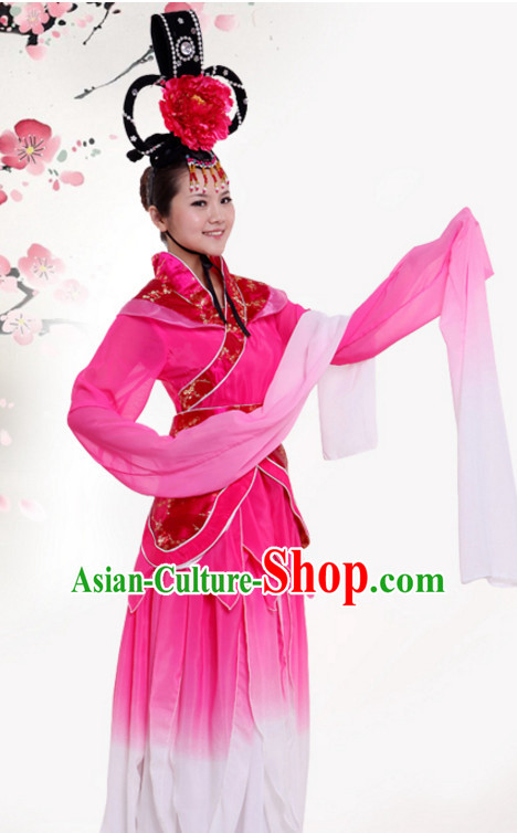Chinese Long Water Sleeves Dance Costumes Dress online for Sale Complete Set for Women Girls Adults Youth Kids