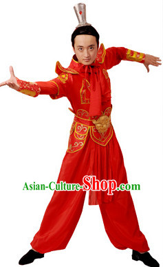 Chinese Imperial Palace Classical Dance Costumes Dancewear and Headpieces Complete Set for Men