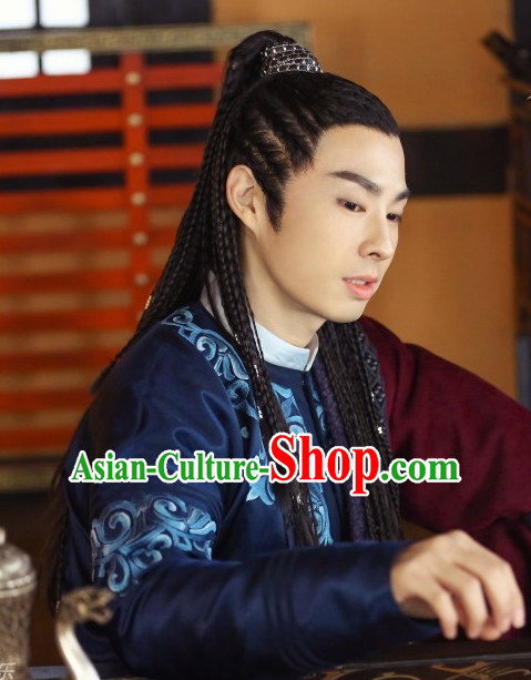 Ancient Chinese Black Wig Wigs and Hair Accessories for Men