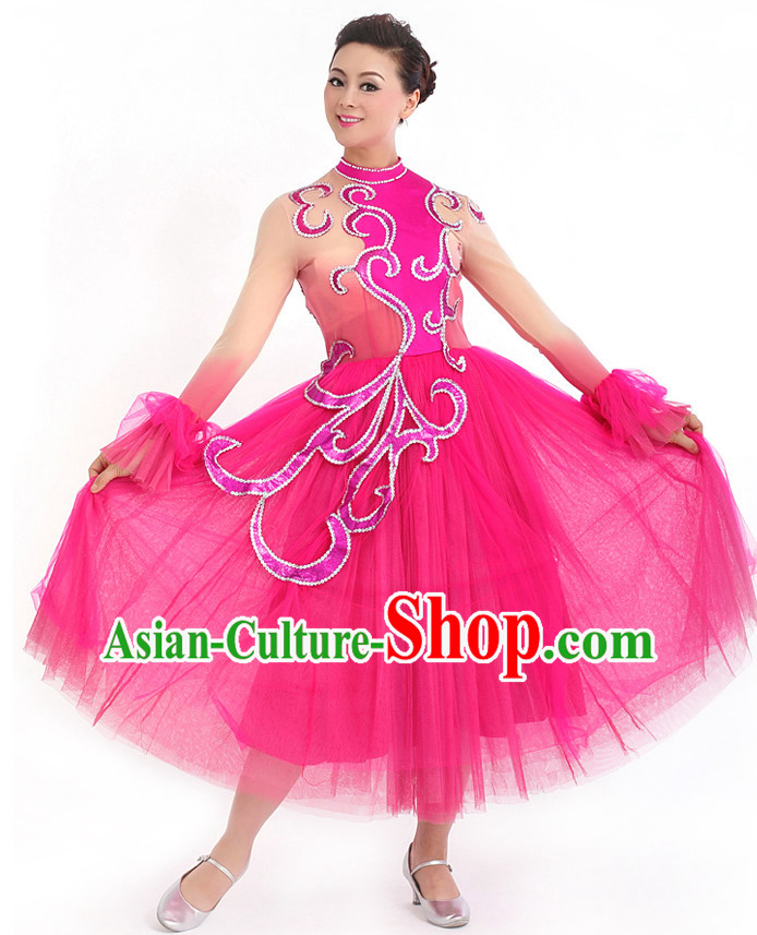 Traditional Chinese Dance Costumes Custom Dance Costume Folk Dance Chinese Dress Cultural Dances and Headdress Complete Set