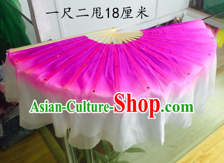 Professional Traditional Chinese Beijing Dance Academy Color Transition Two Sides Pure Silk Dance Fan