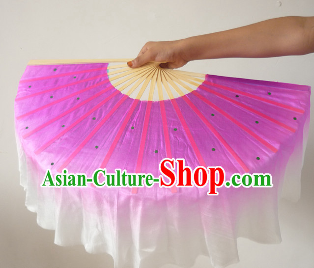 Professional Traditional Chinese Beijing Dance Academy Color Transition Pure Silk Dance Fan