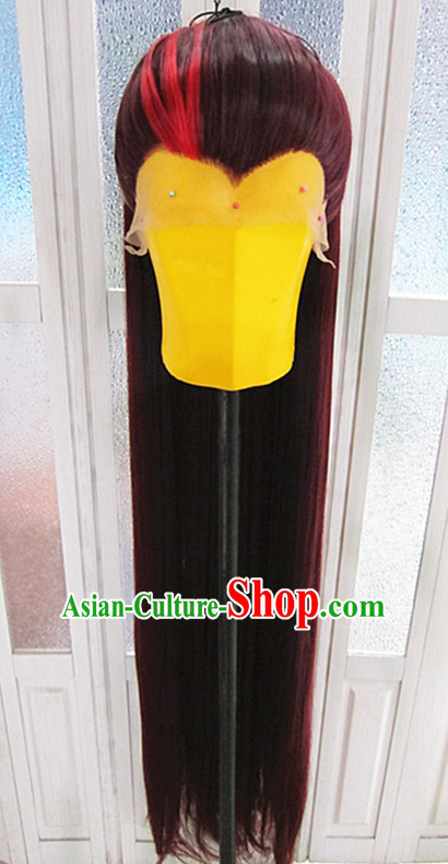 Chinese Traditional Swordsmen Wig Ancient Men Wigs Ladies Wigs Red Wigs Male Lace Front Wigs Custom Hair Pieces