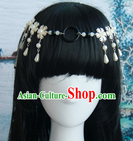 Traditional Chinese Princess Queen Empress Long Black Wigs and Hair Jewelry Hairpieces