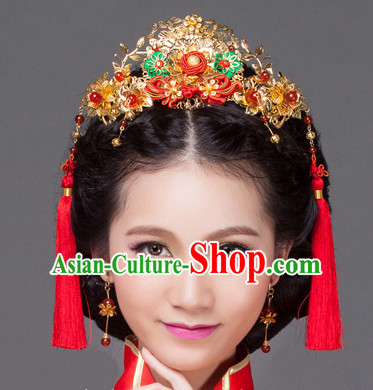Traditional Chinese Bridal Hat Headdress for Women