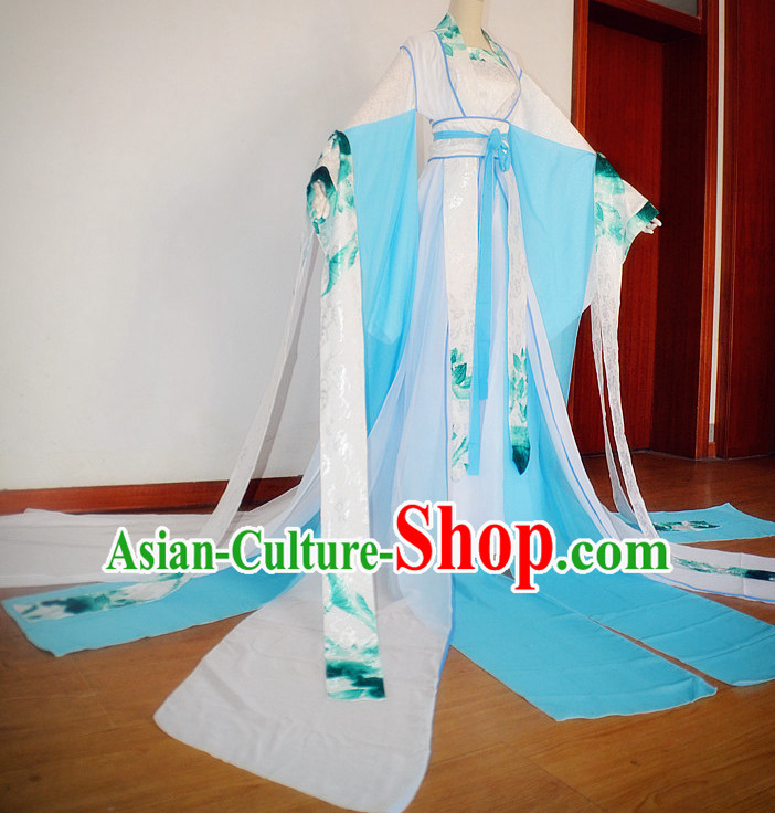 Asian Chinese Royal Imperial Princess Hanfu Costume Clothing Oriental Dress and Hair Accessories Complete Set for Men Boys Adults Children
