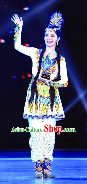 Chinese Traditional Xinjiang Dance Costume Complete Set for Women or Gilrs
