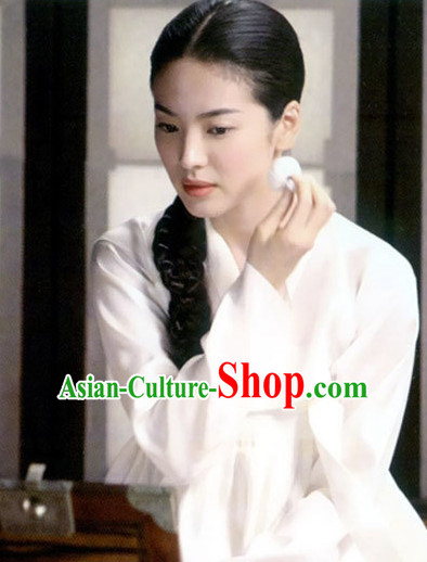 Ancient Korean Female Long Black Wigs