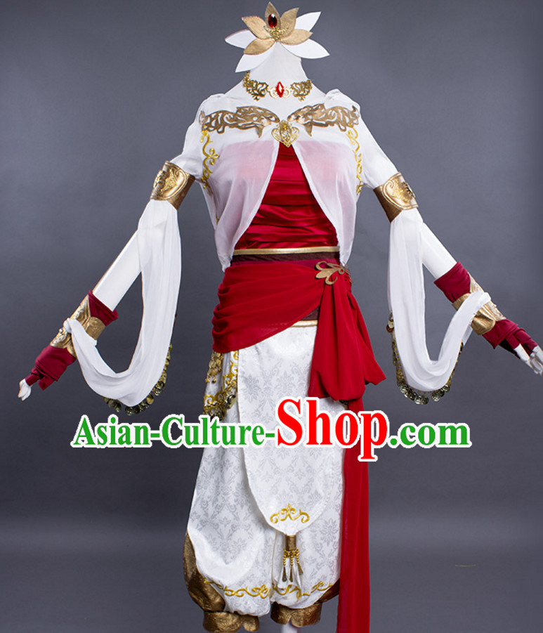 Chinese Cute Cosplay Costumes and Headdress Complete Set for Women