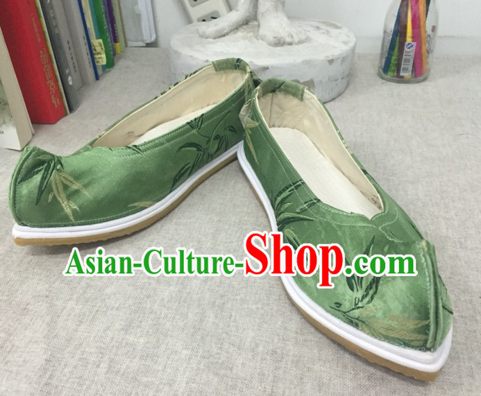 Handmade Chinese Ancient Bamboo Pattern Princess Bow Shoes for Women and Girls