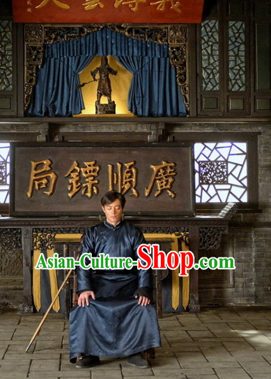 Chinese Kungfu Master Self Defense Movice Costumes Complete Set for Men