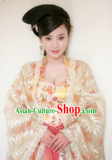 Chinese Classic Type of Black Royal Women Long Wigs and Hair Clips for Women