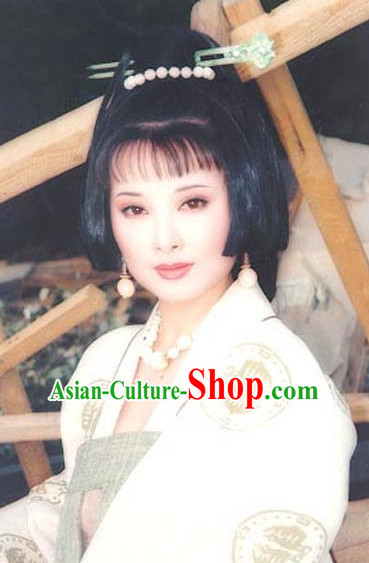 the Tang Dynasty Hairstyles Palace Princess Black Wigs and Hair Accessories for Women or Girls