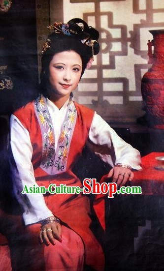 Dream of Red Chamber Ming Dynasty Noblewoman Garment and Hairpieces Complete Set for Women