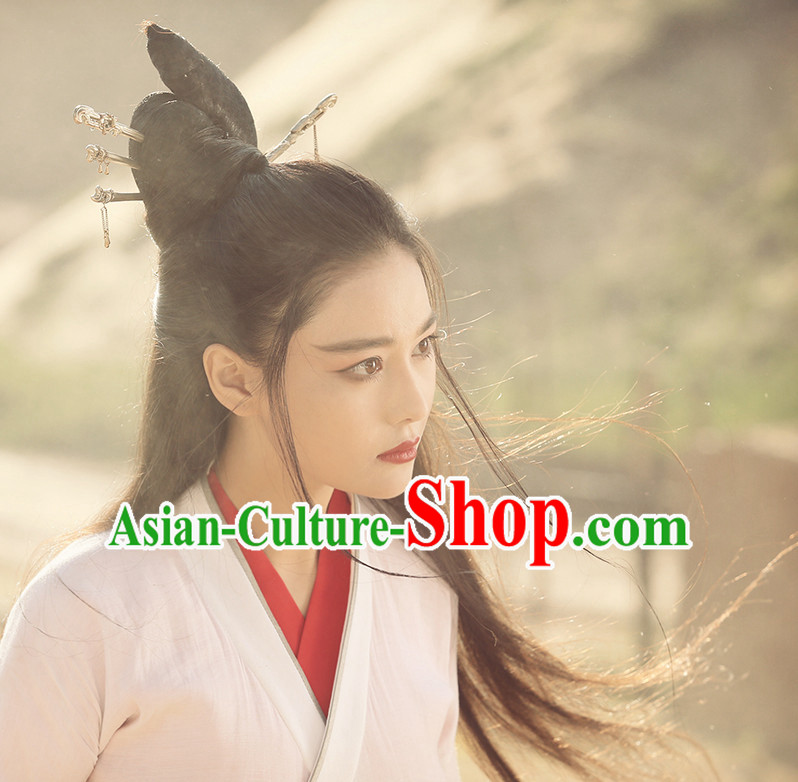 Ancient Chinese Beauties Fairy Black Wigs and Hair Styling Accessories Hair Clips Hairpins Jewelry