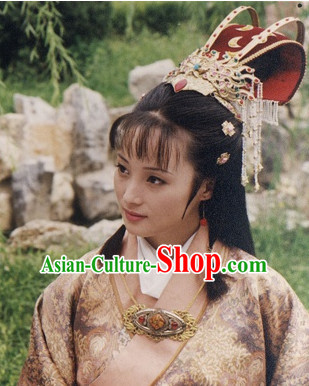 Ancient Chinese Beauties Princess Female Long Black Wigs and Hair Styling Accessories Hair Clips Hairpins Jewelry