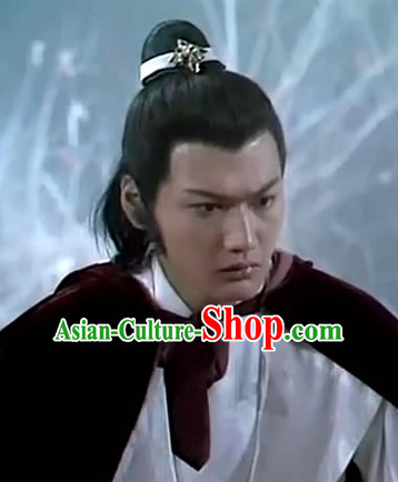 Chinese Fashion Black Long Wigs and Hair Accessory for Men