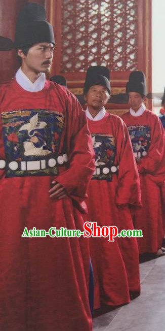 Ancient Chinese Style Official Dress Authentic Clothes Culture Costume Han Dresses Traditional National Dress Clothing and Hat Complete Set for Men