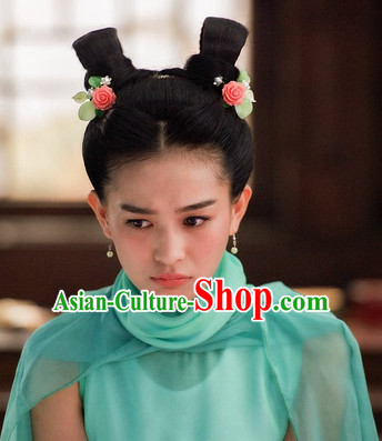 Ancient Chinese Traditional Style Cute Girl Black Wigs for Women Girls