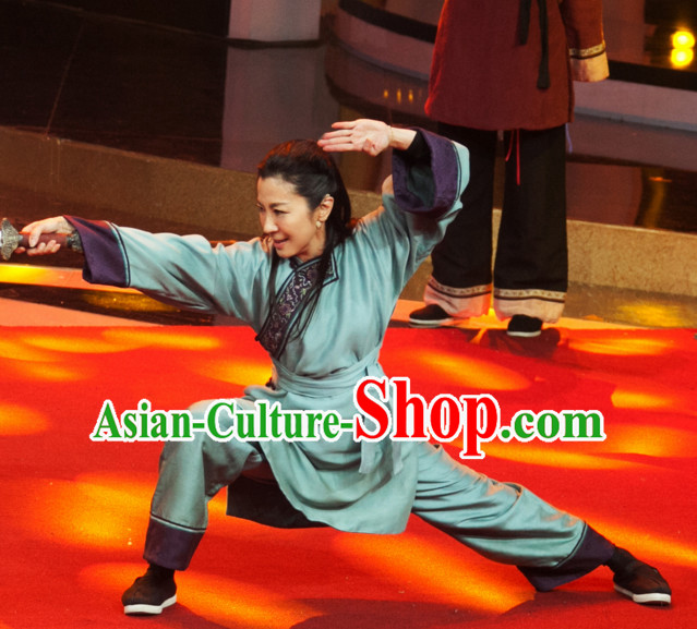 Chinese Mandarin Style Kung Fu Master Costume Dress Authentic Clothes Culture Han Dresses Traditional National Dress Clothing Complete Set for Ladies
