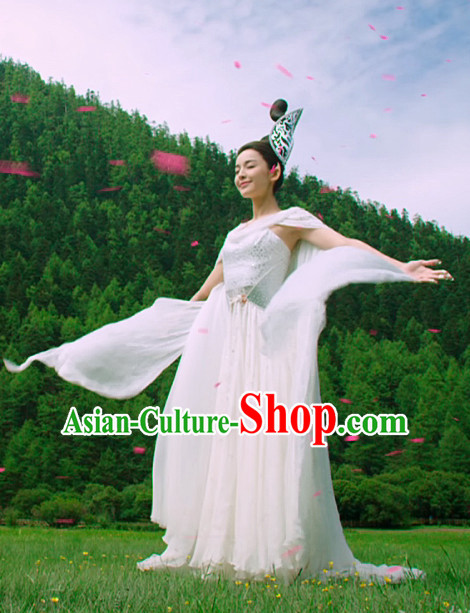 Ancient Chinese Style Kung Fu Costumes Dress Authentic Clothes Culture Han Dresses Traditional National Dress Clothing Headdress
